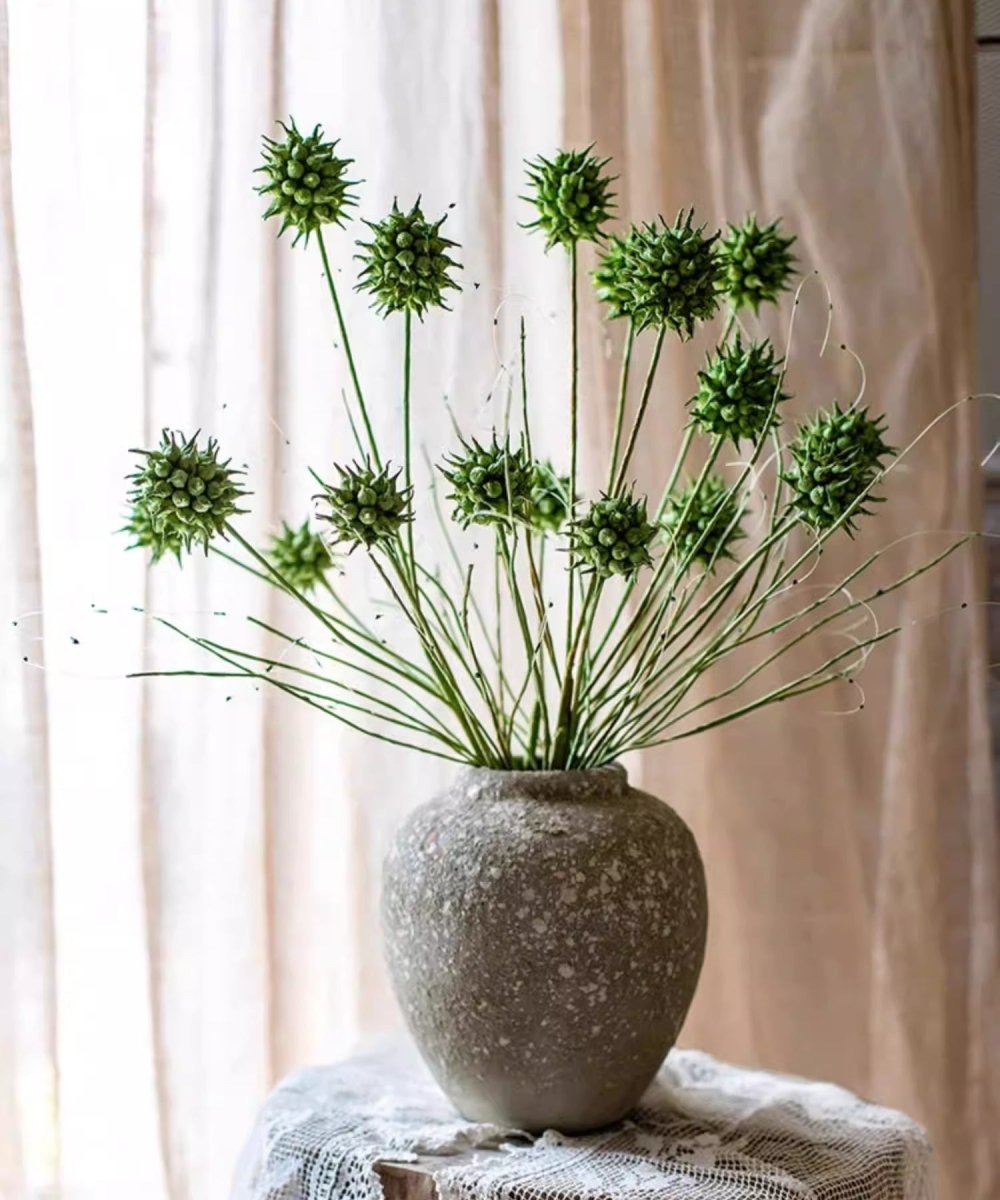 Artificial Thistle Seed Pod Stem 33" Tall