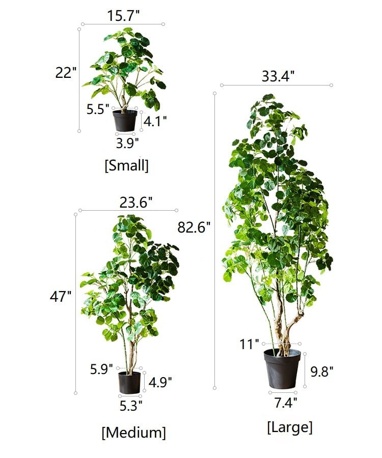 Artificial Silk Apple Banyan Leaf Tree in Pot