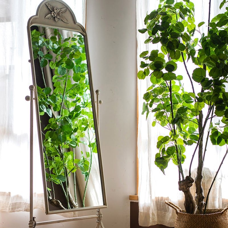 Artificial Silk Apple Banyan Leaf Tree in Pot