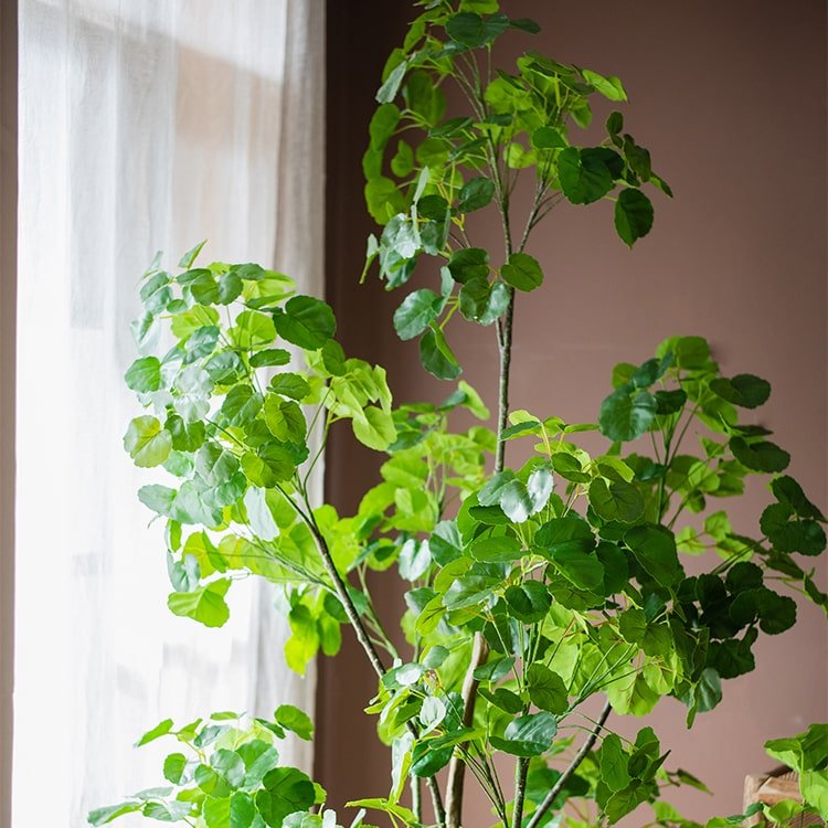 Artificial Silk Apple Banyan Leaf Tree in Pot