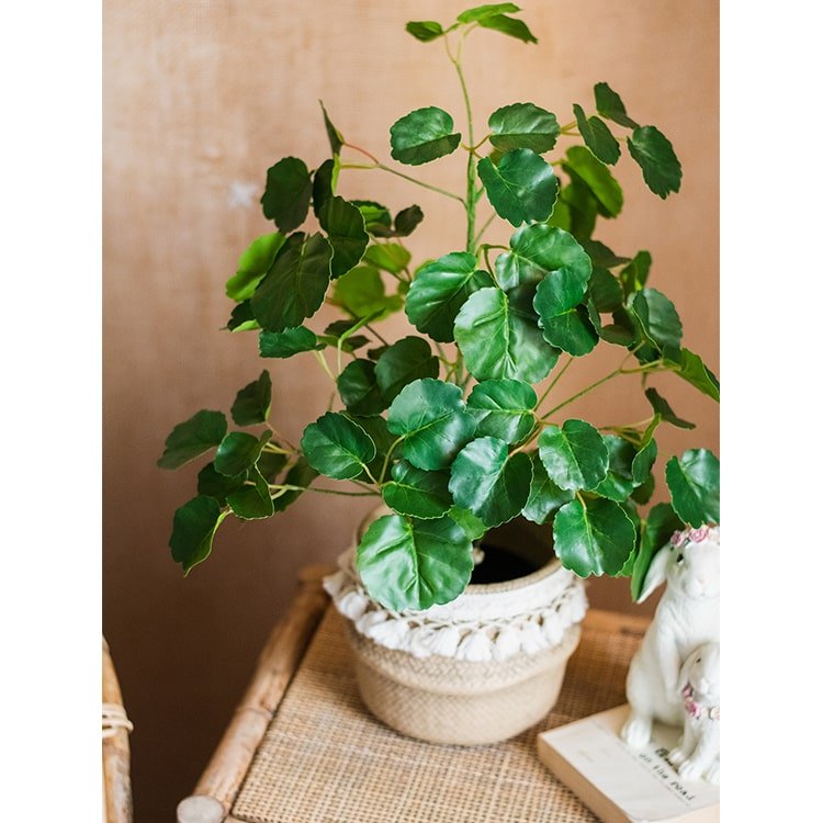 Artificial Silk Apple Banyan Leaf Tree in Pot