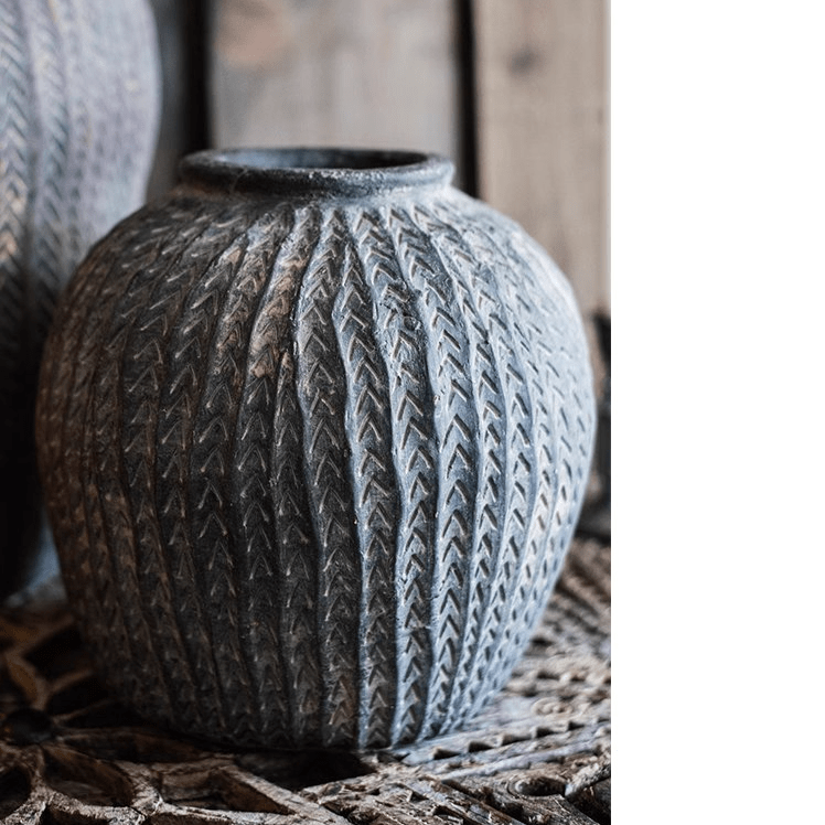 Artisan Handcrafted Antique-Style Concrete Vase