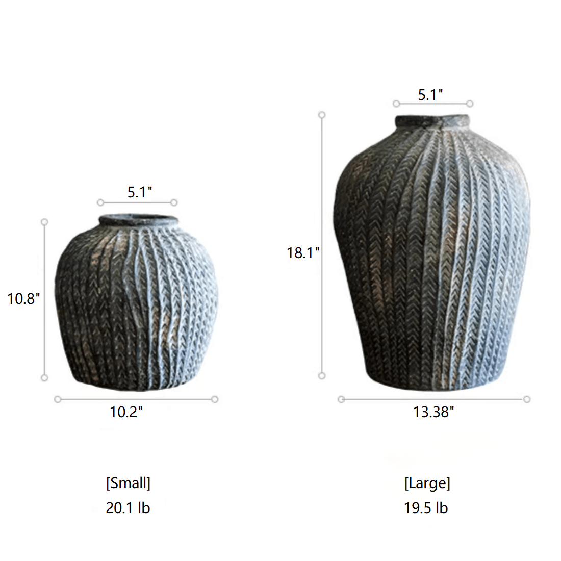 Artisan Handcrafted Antique-Style Concrete Vase