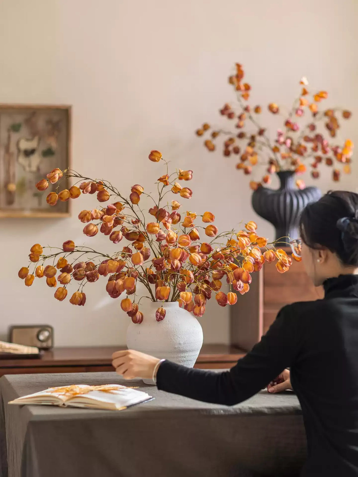 Artificial Autumn Lantern Branch