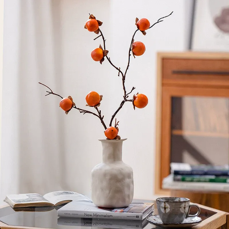 Artificial Autumn Persimmon Branch – 34.6"