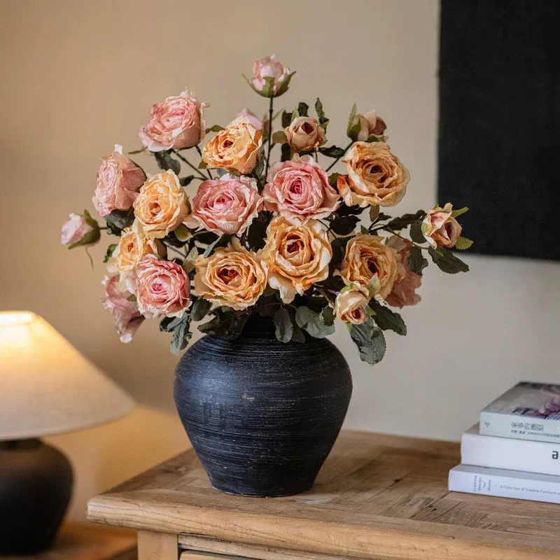 Artificial Antique Garden Rose Spray – 28.3"