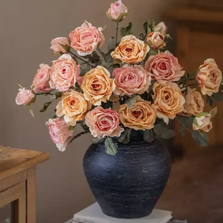 Artificial Antique Garden Rose Spray – 28.3"