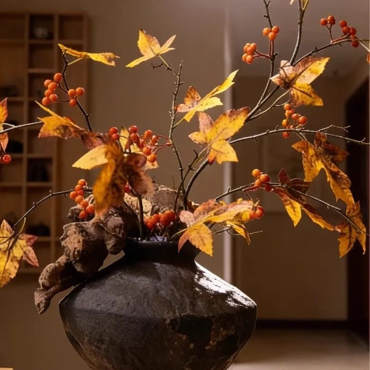Artificial Autumn Maple Berry Branch 49.2" Tall