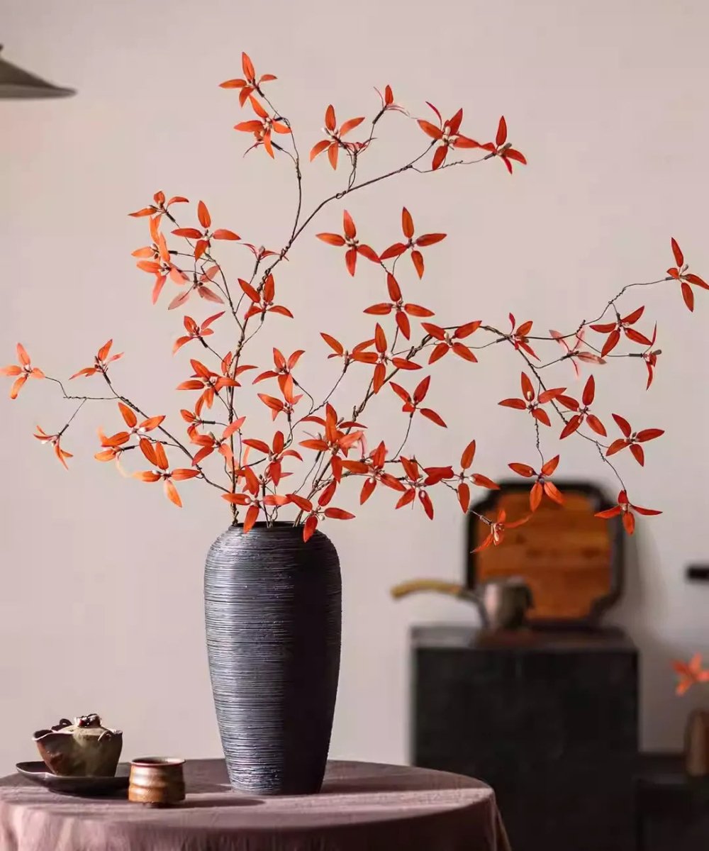 Artificial Autumn Pomegranate Leaf Stem