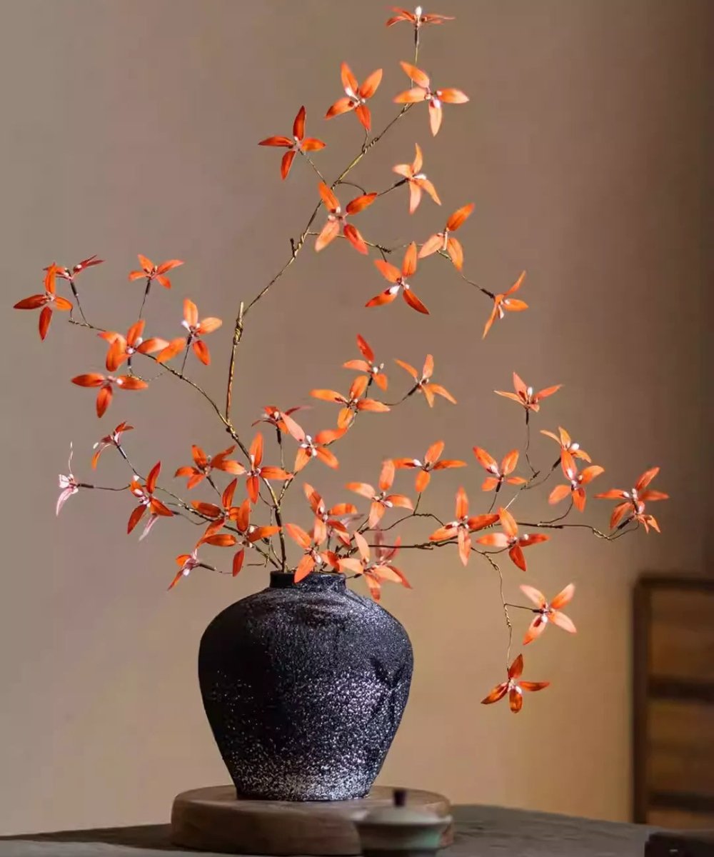 Artificial Autumn Pomegranate Leaf Stem