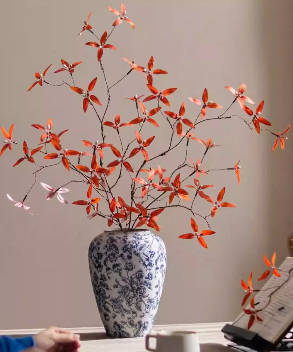 Artificial Autumn Pomegranate Leaf Stem