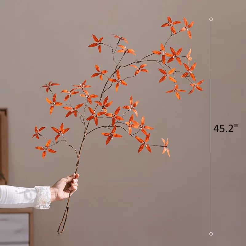 Artificial Autumn Pomegranate Leaf Stem