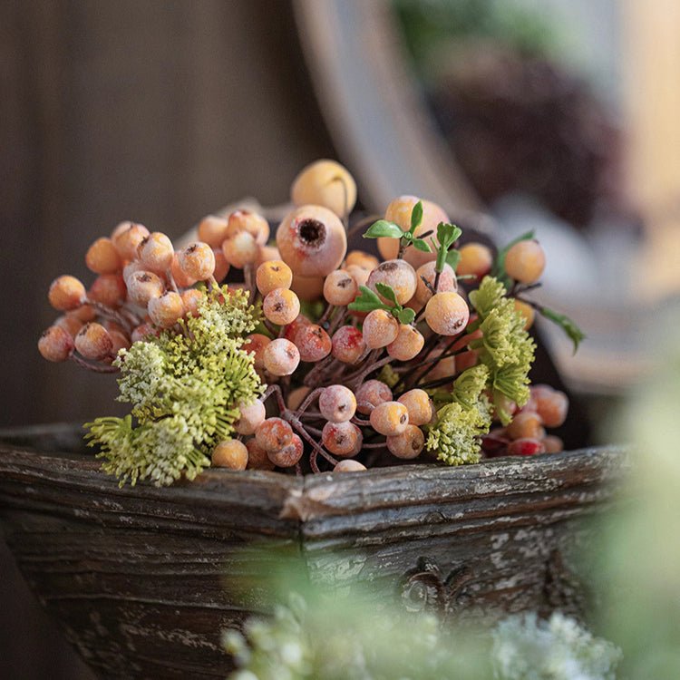Artificial Blueberry & Greenery Bunch 13" Tall
