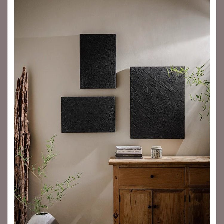 Black Textured Sandstone Wall Art
