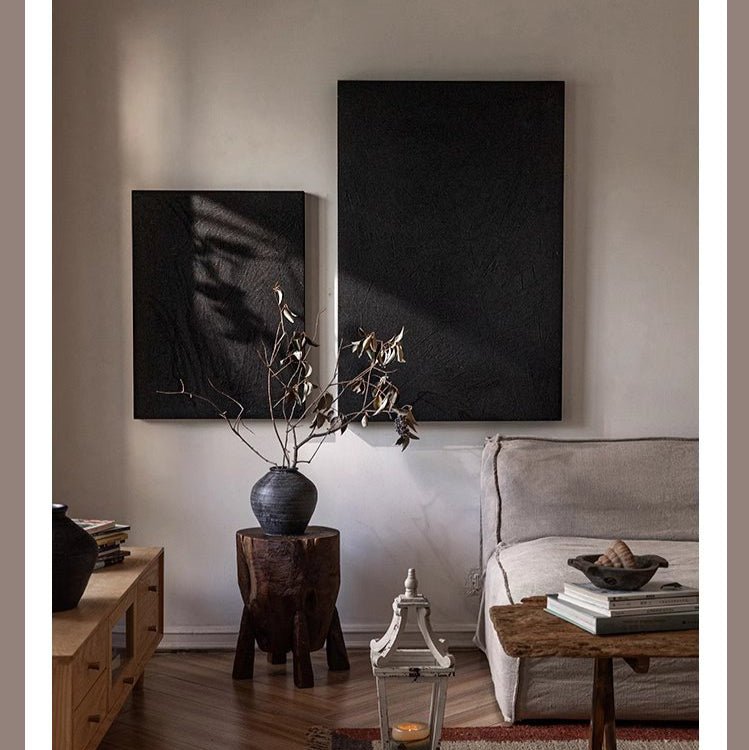 Black Textured Sandstone Wall Art