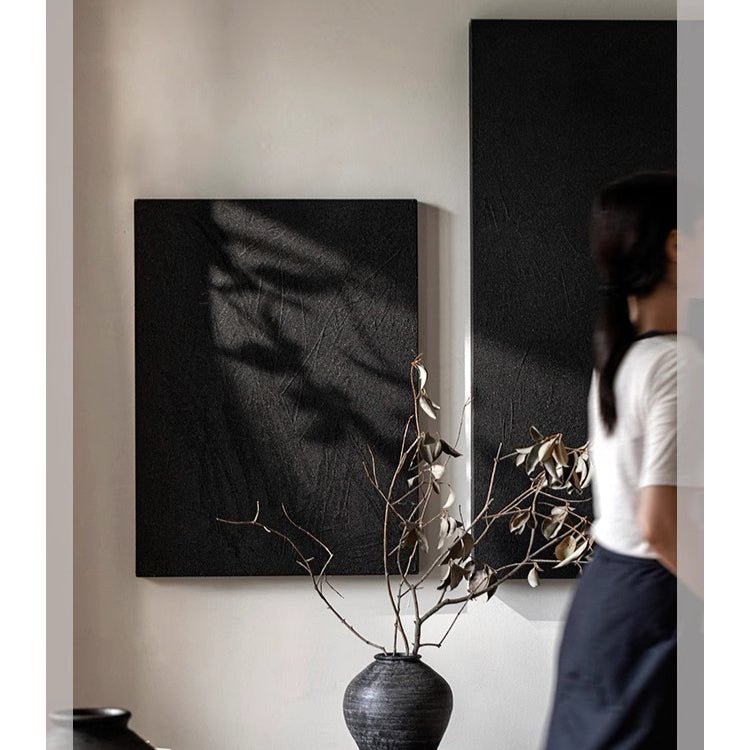 Black Textured Sandstone Wall Art