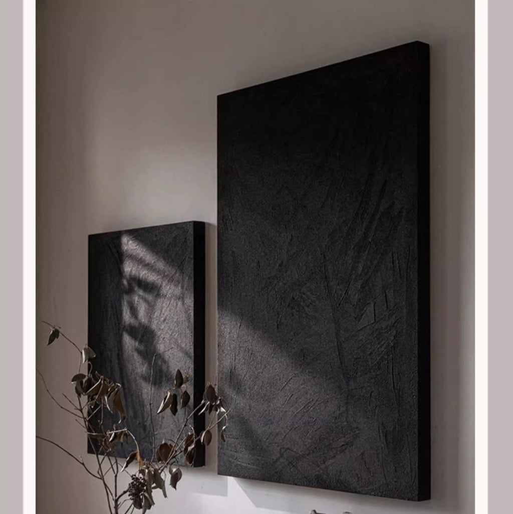 Black Textured Sandstone Wall Art