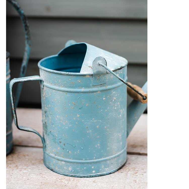 Rustic Blue Metal Watering Can