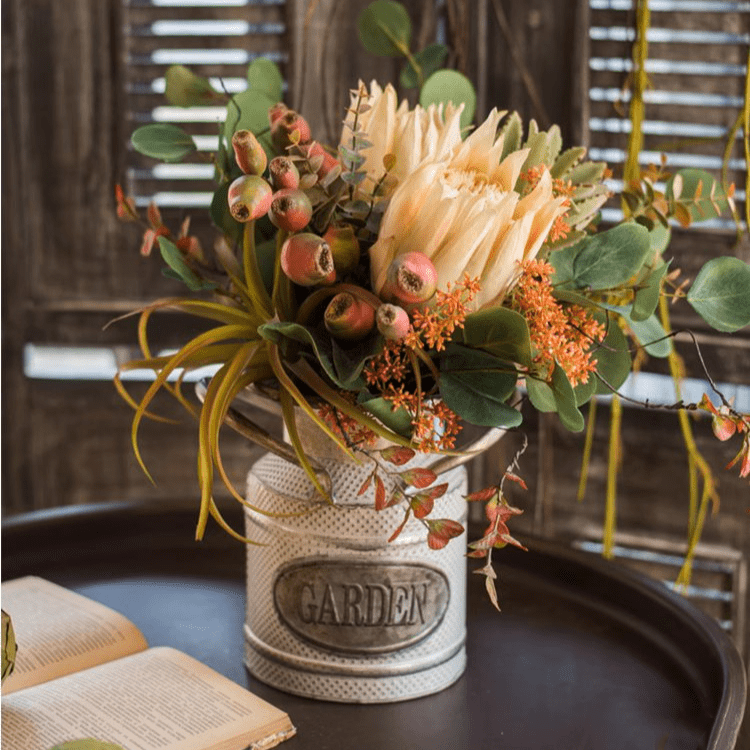 Mountain Oriole Autumn Art Artificial King Protea Bouquet