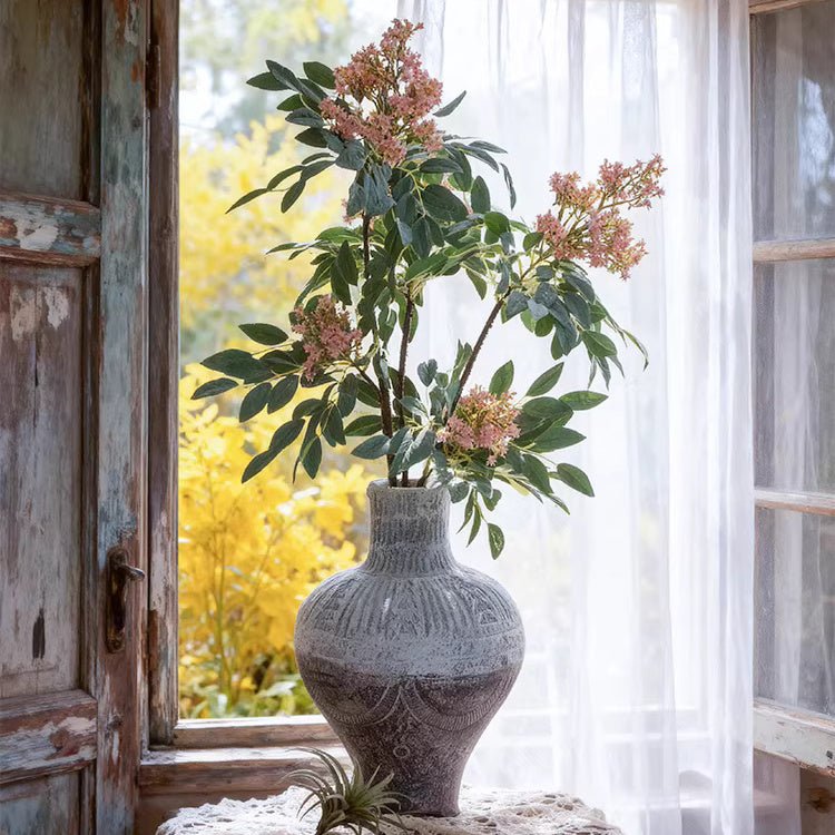 Cottage Garden Artificial Elder Flower Stem 35.4" Tall