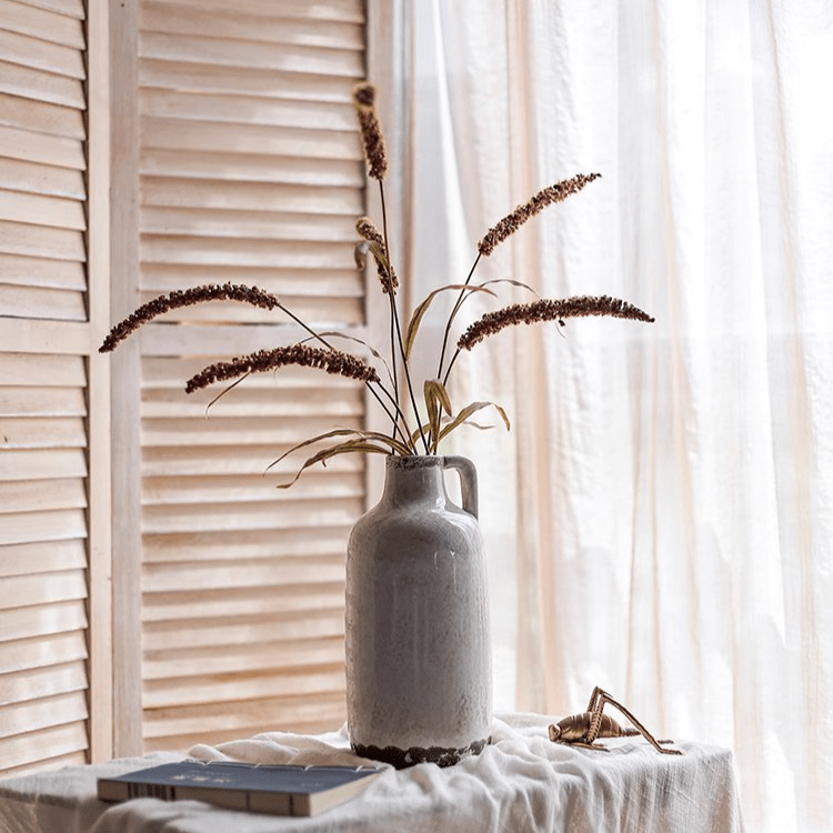 Artificial Three-Headed Dogtail Grass Stem 39" Tall