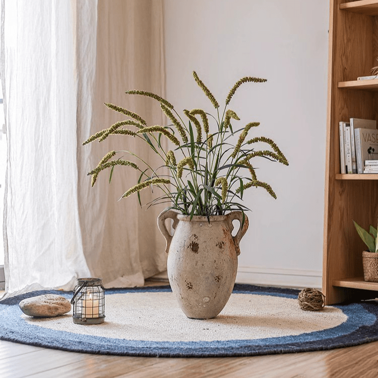 Artificial Three-Headed Dogtail Grass Stem 39" Tall