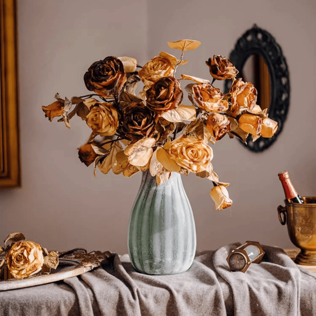 Artificial French Dried Look Rose Stem 26" Tall