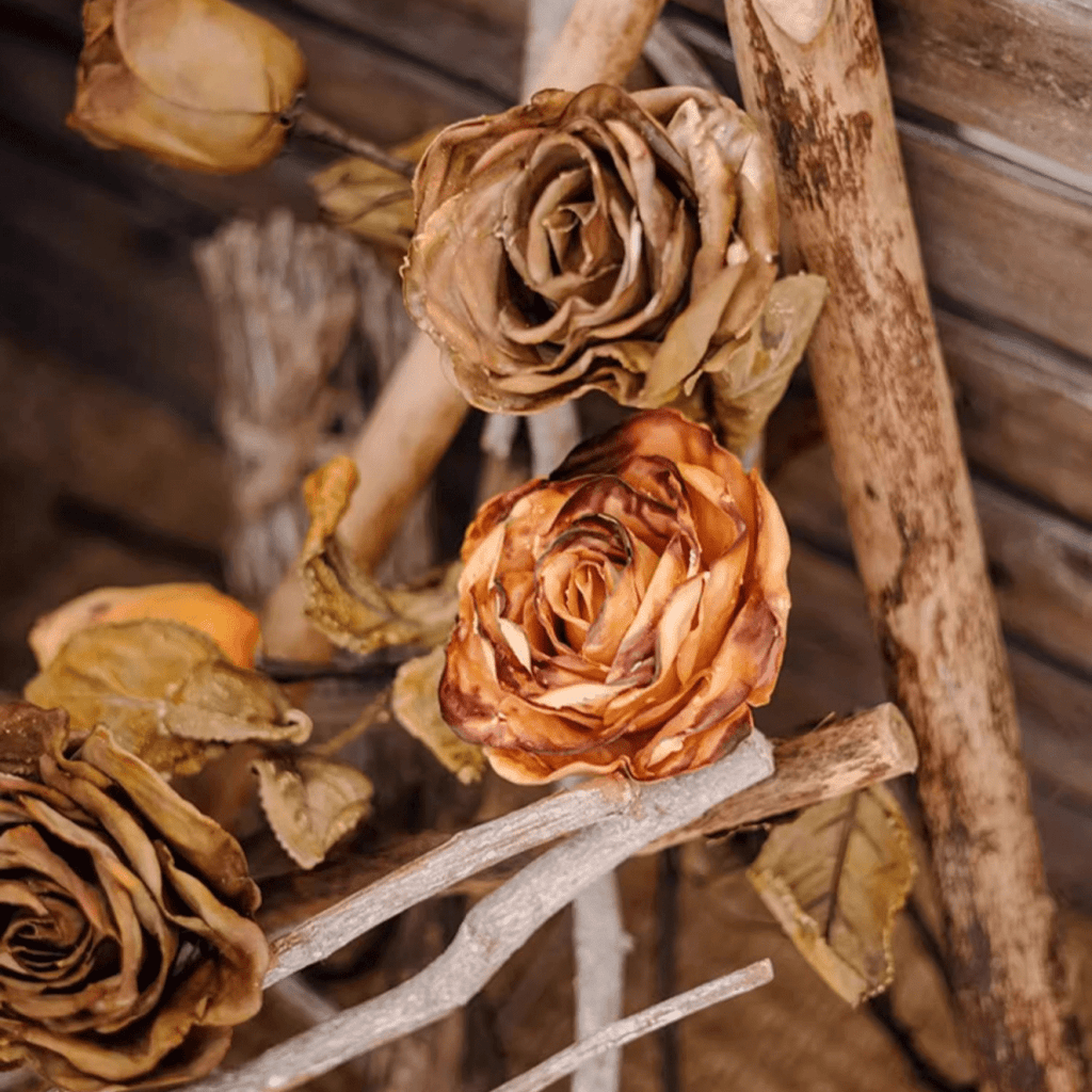 Artificial French Dried Look Rose Stem 26" Tall
