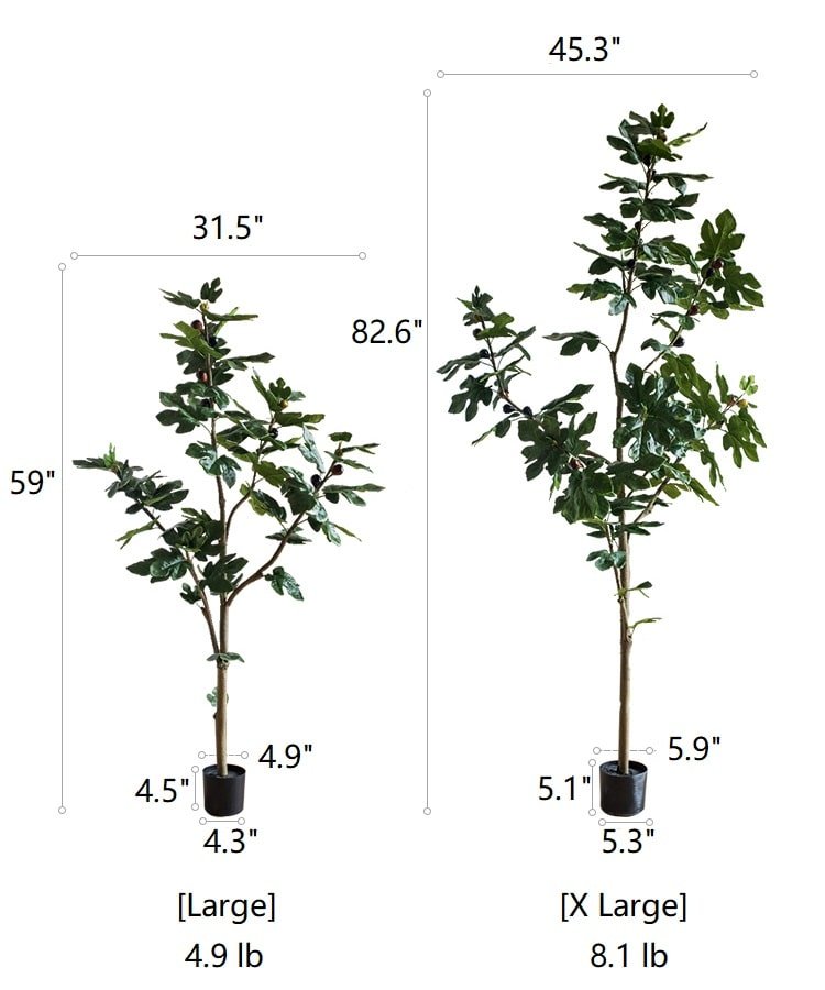 Artificial Silk Potted Fig Tree