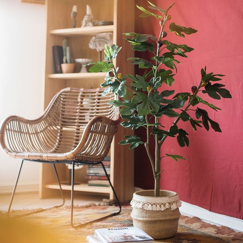 Artificial Silk Potted Fig Tree