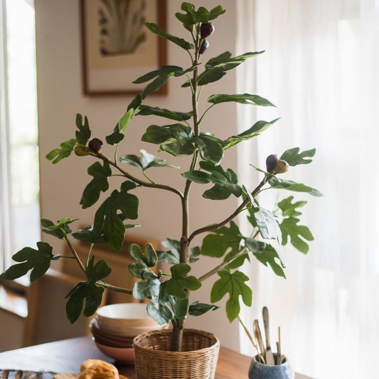 Artificial Silk Potted Fig Tree