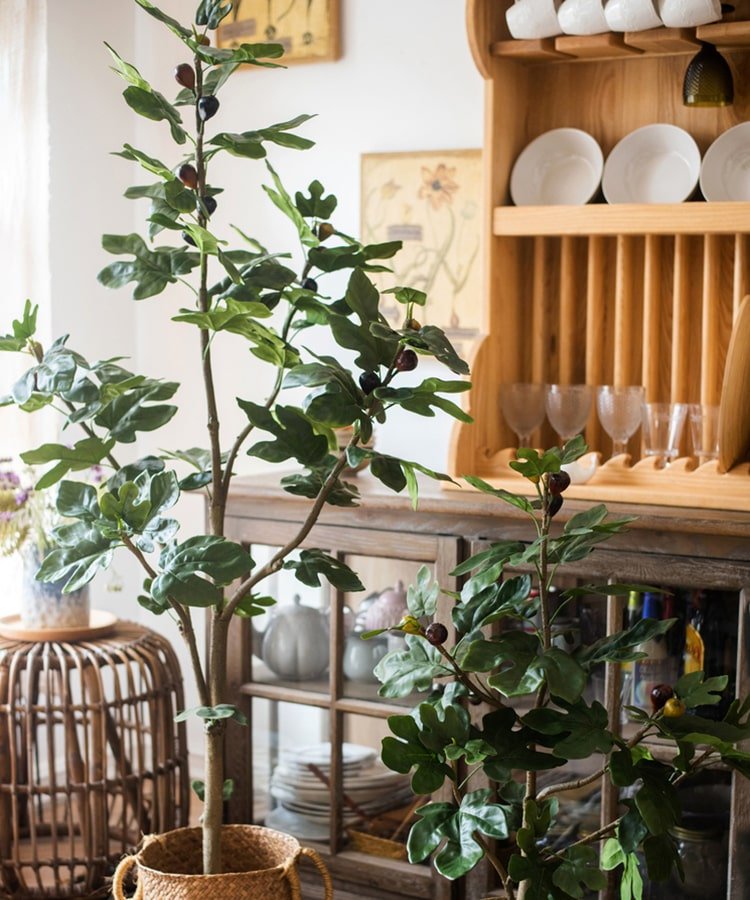 Artificial Silk Potted Fig Tree
