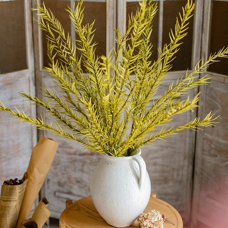 Artificial Flax Grass Stem in Yellow 46" Tall