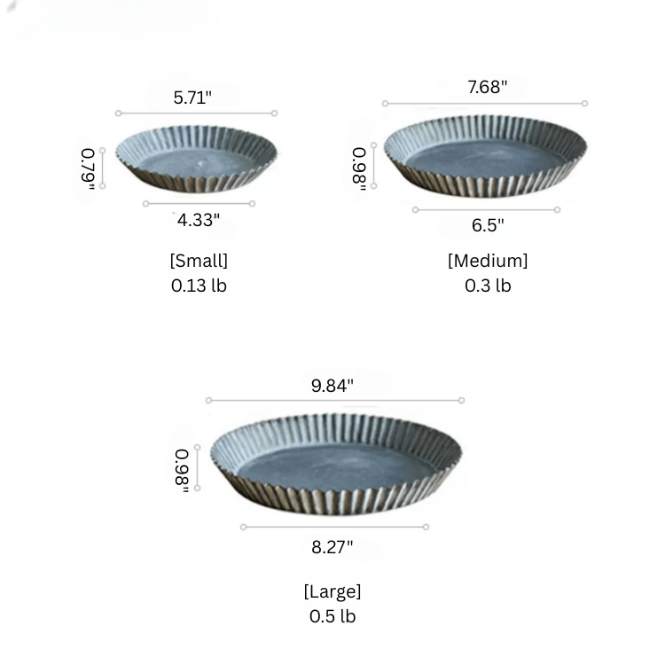Rustic Fluted Metal Tray