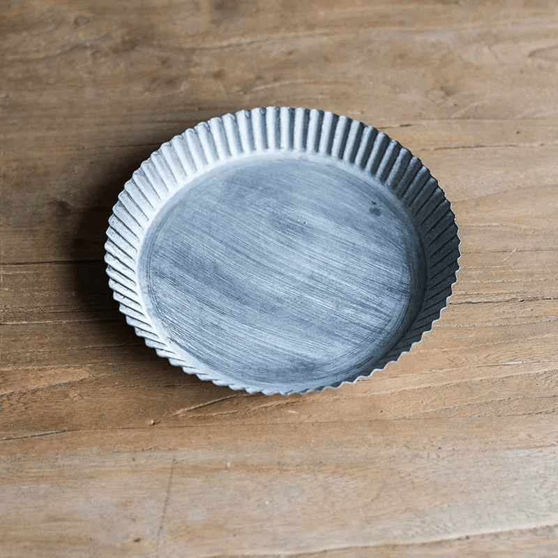 Rustic Fluted Metal Tray