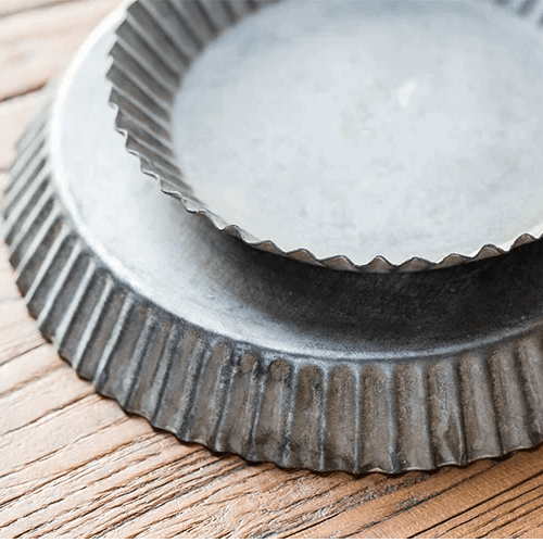 Rustic Fluted Metal Tray
