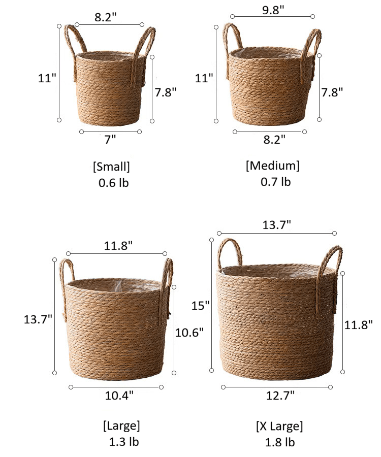 French Country Seagrass Planter Basket with Liner