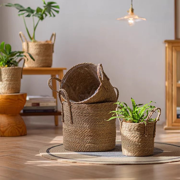 French Country Seagrass Planter Basket with Liner