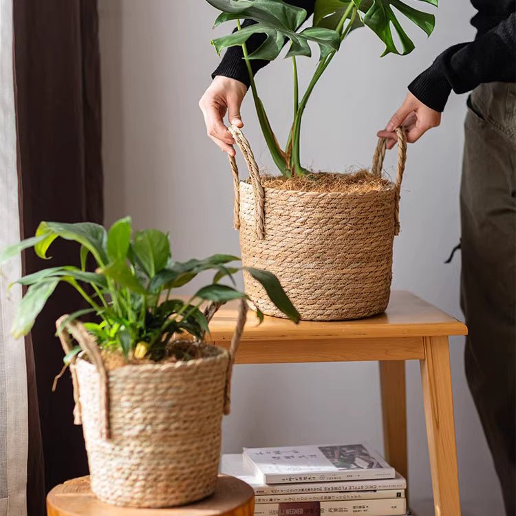 French Country Seagrass Planter Basket with Liner