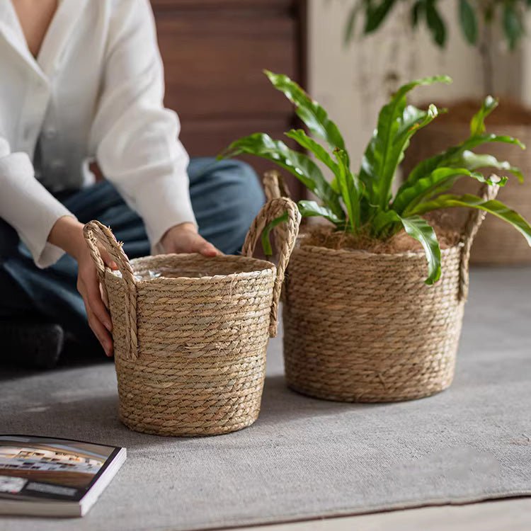 French Country Seagrass Planter Basket with Liner