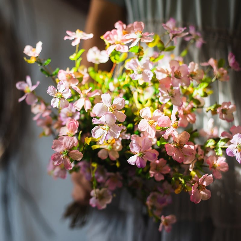 Artificial Silk Gaura Flower Stem in Pink or Purple 20" Tall