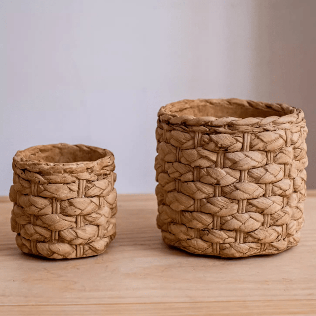 Grass-Weave-Look Cement Planter