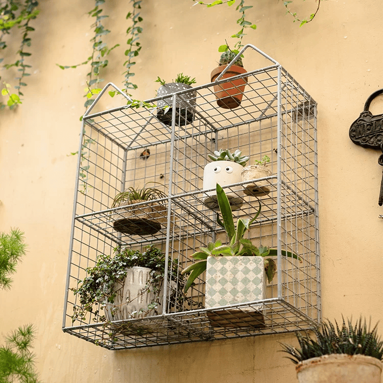 Farmhouse Wire Grid Display Shelf