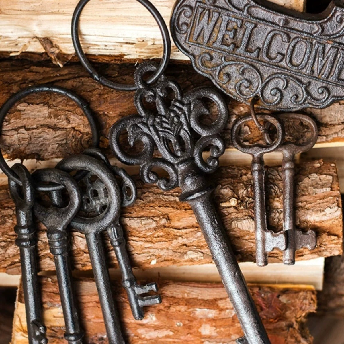 Farmhouse Vintage Cast Iron Key Wall Accent