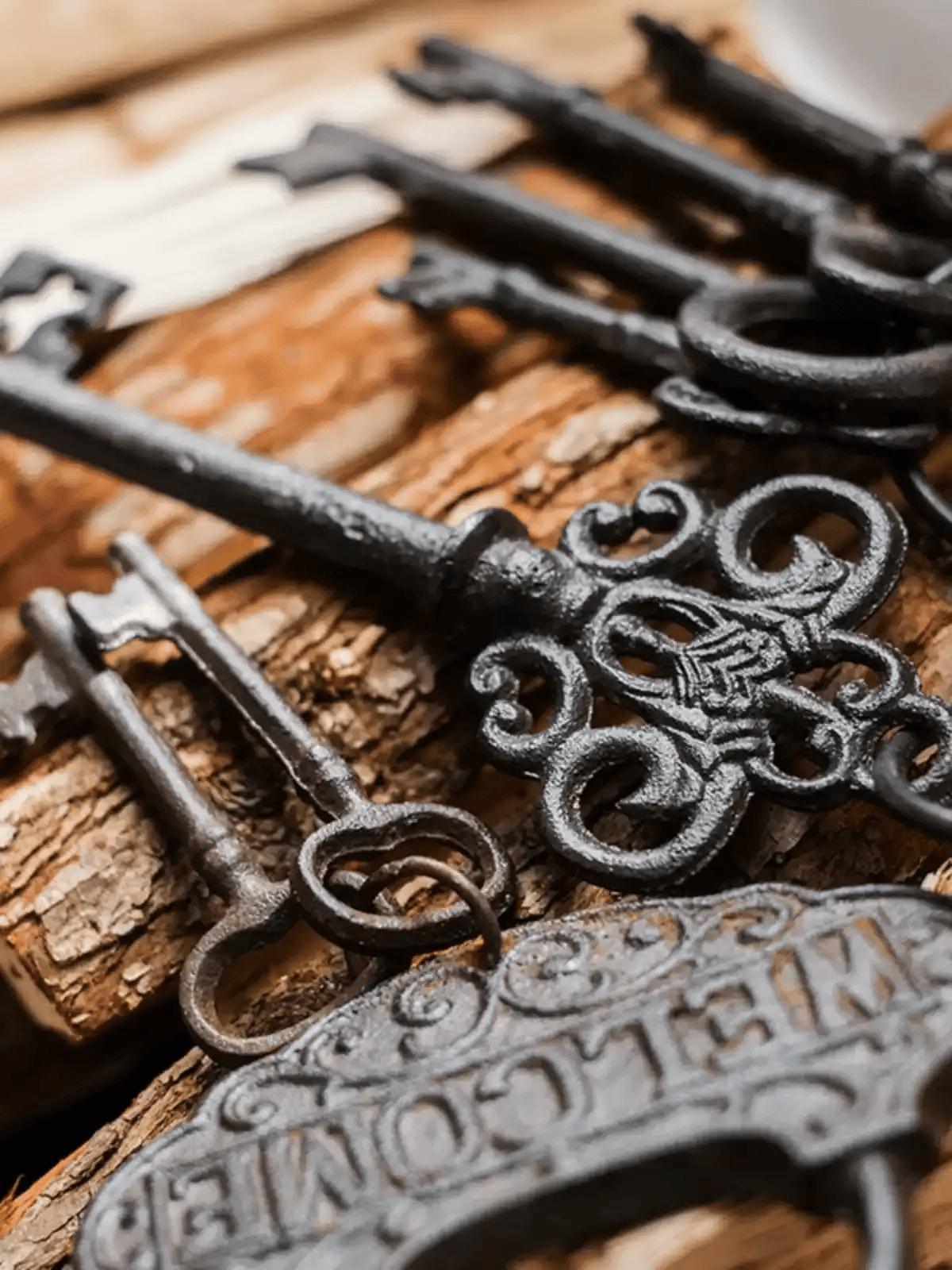 Farmhouse Vintage Cast Iron Key Wall Accent