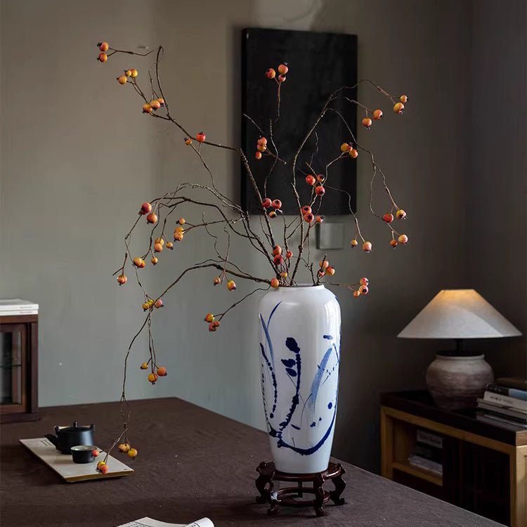 Artificial Leafless Berry Branch Stem 45.2" Tall