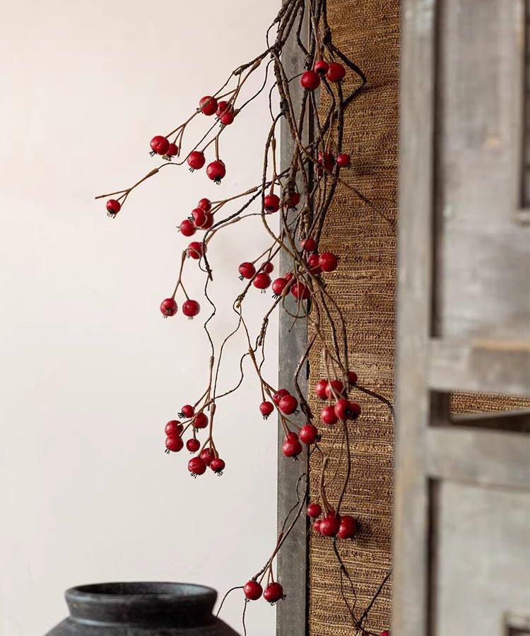 Artificial Leafless Berry Branch Stem 45.2" Tall