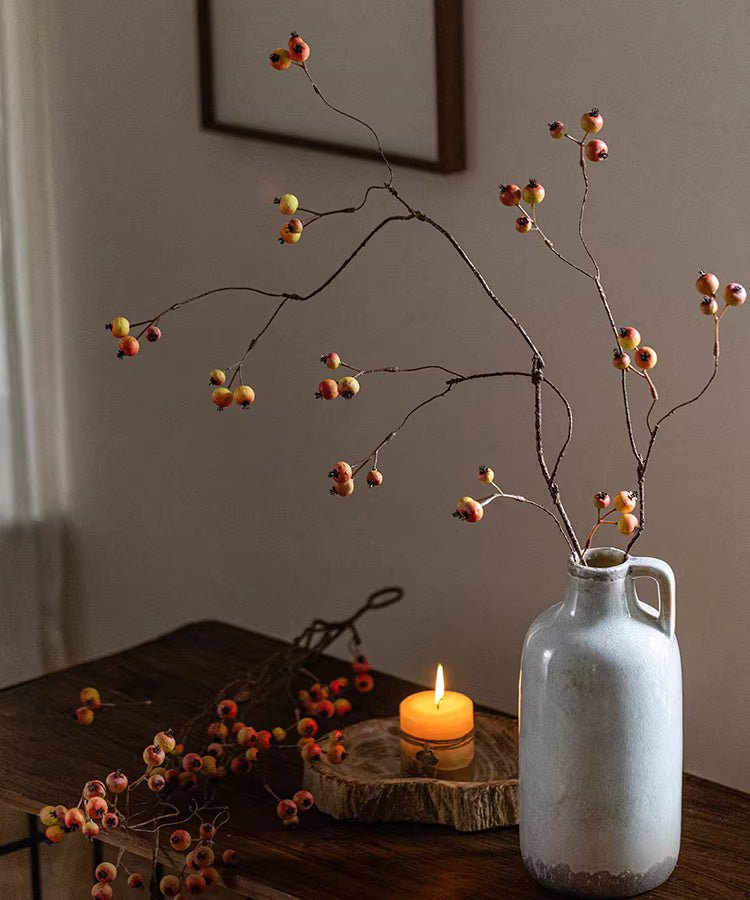 Artificial Leafless Berry Branch Stem 45.2" Tall