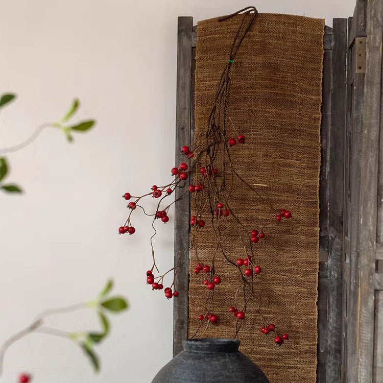 Artificial Leafless Berry Branch Stem 45.2" Tall
