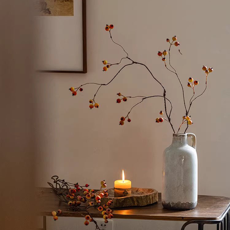 Artificial Leafless Berry Branch Stem 45.2" Tall